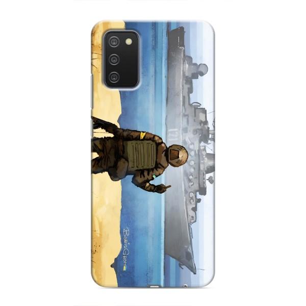 Чехол с принтом (Русский корабль...) для Самсунг А03с (AlphaPrint) – Русский корабль