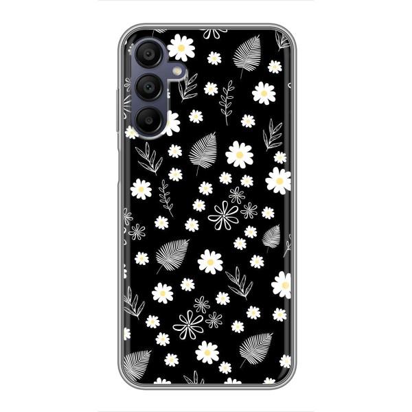 Чохли з тематикою "КВІТИ" на Samsung Galaxy A15 (A155) – цвітіння на чорному