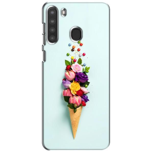 Чехлы с тематикой "ЦВЕТЫ" на Samsung Galaxy A21 (A215) – Цветок-мороженное
