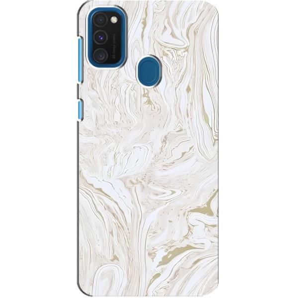 Мраморный чехол на Samsung Galaxy A21s (VPrint) – Белый мрамор