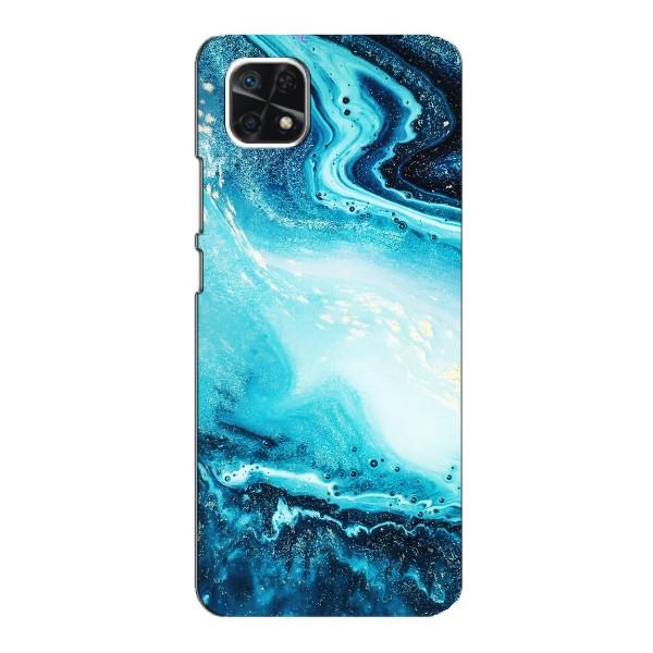 Мраморний чехол на Samsung Galaxy A22 5G (VPrint) – Блакитний мрамор