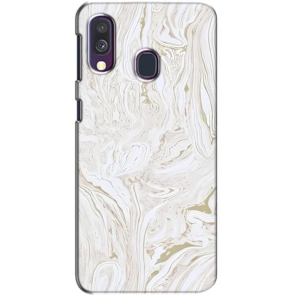 Мраморный чехол на Samsung Galaxy A40 2019 (A405F) (VPrint) – Белый мрамор
