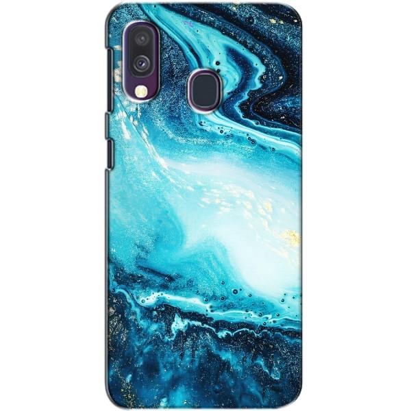 Мраморный чехол на Samsung Galaxy A40 2019 (A405F) (VPrint) – Голубой мрамор