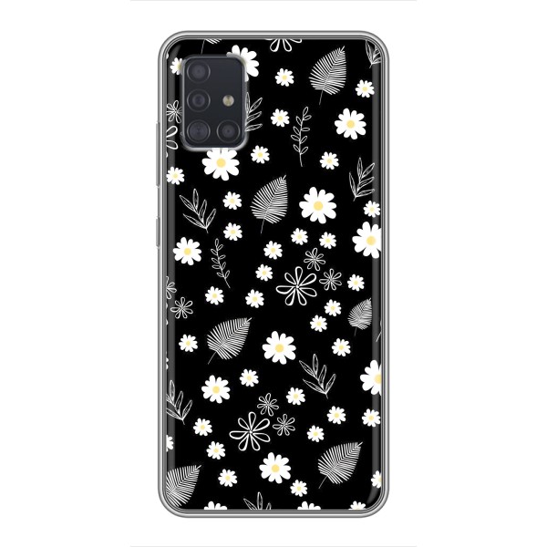Чехлы с тематикой "ЦВЕТЫ" на Samsung Galaxy A51 (A515) – цветение на чорном