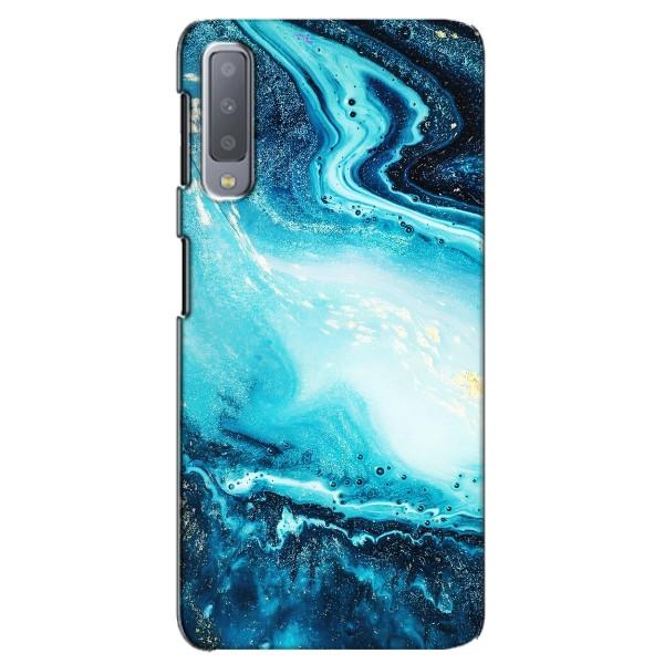 Мраморный чехол на Samsung Galaxy A7-2018, A750 (VPrint) – Голубой мрамор