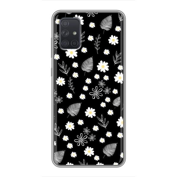 Чехлы с тематикой "ЦВЕТЫ" на Samsung Galaxy A72 – цветение на чорном