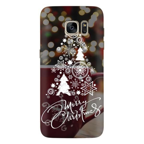 Рождественские Чехлы для Samsung Galaxy S7 Еdge / G935 (VPrint) – Елочка узорная