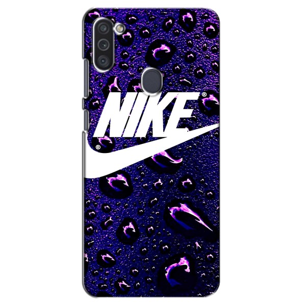 Чехол с логотипом Найк на Samsung Galaxy M11 – Найк на фиолетовом