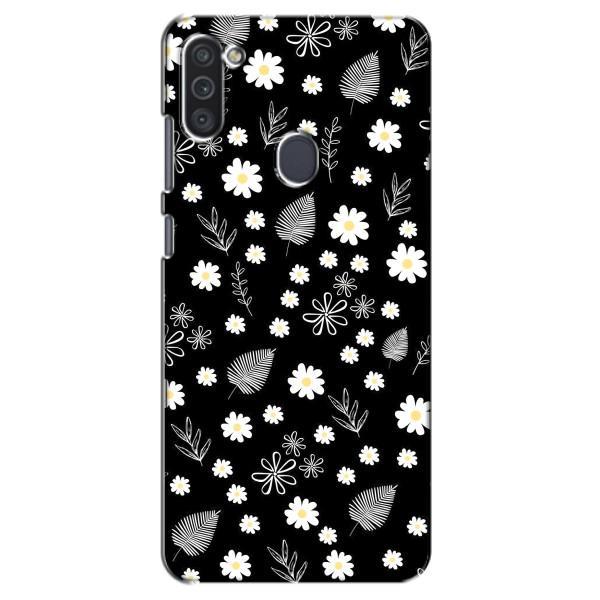Чохли з тематикою "КВІТИ" на Samsung Galaxy M11 – цвітіння на чорному