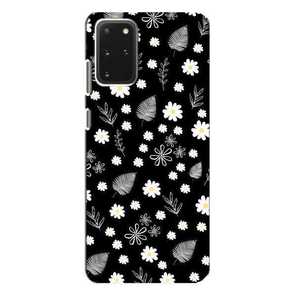 Чехлы с тематикой "ЦВЕТЫ" на Samsung Galaxy S20 Plus – цветение на чорном