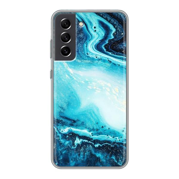 Мраморний чехол на Samsung Galaxy S21 FE (VPrint) – Блакитний мрамор