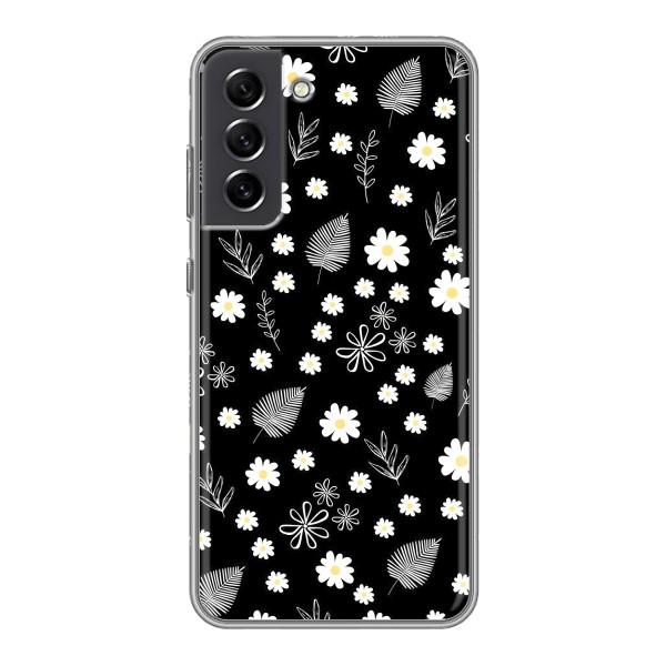 Чехлы с тематикой "ЦВЕТЫ" на Samsung Galaxy S21 FE – цветение на чорном