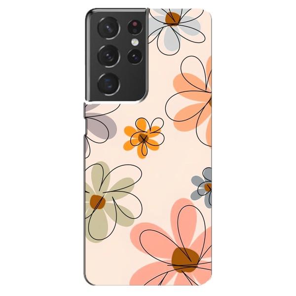 Чохол з квітковим принтом на Самсунг Ґелексі S21 ультра – Кольорові квіти
