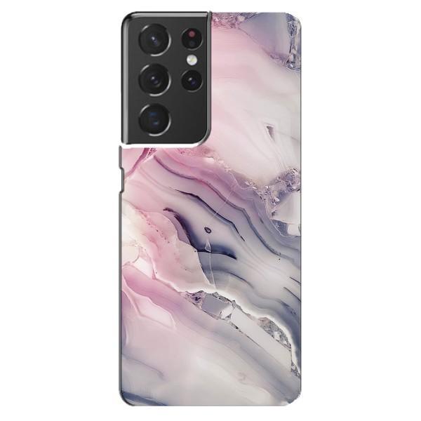 Мраморный чехол на Samsung Galaxy S21 ultra (VPrint) – Пурпурный Мрамор