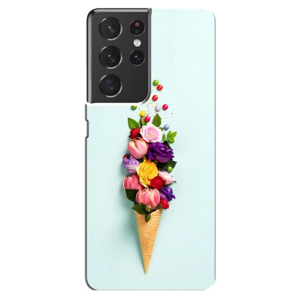 Чехлы с тематикой "ЦВЕТЫ" на Samsung Galaxy S21 ultra – Цветок-мороженное