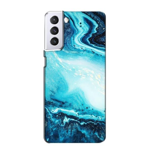 Мраморный чехол на Samsung Galaxy S21 (VPrint) – Голубой мрамор