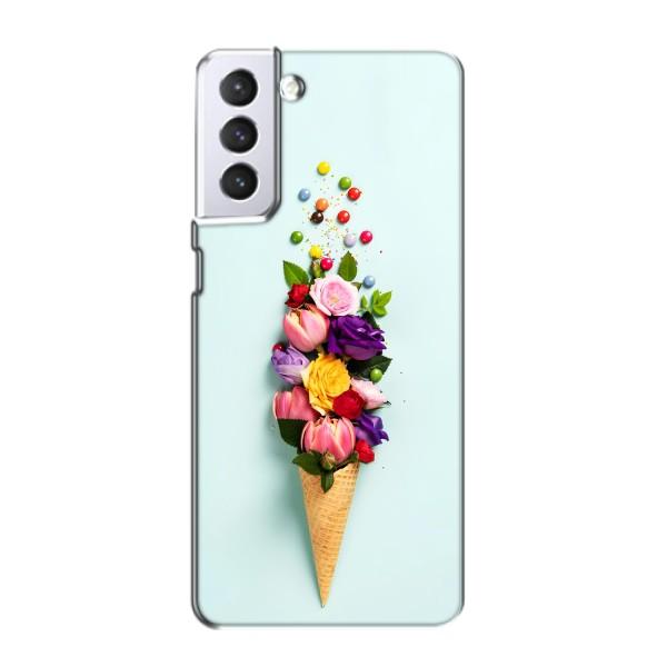 Чехлы с тематикой "ЦВЕТЫ" на Samsung Galaxy S21 – Цветок-мороженное