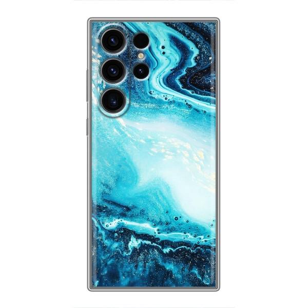 Мраморний чехол на Samsung Galaxy S23 Ultra (VPrint) – Блакитний мрамор