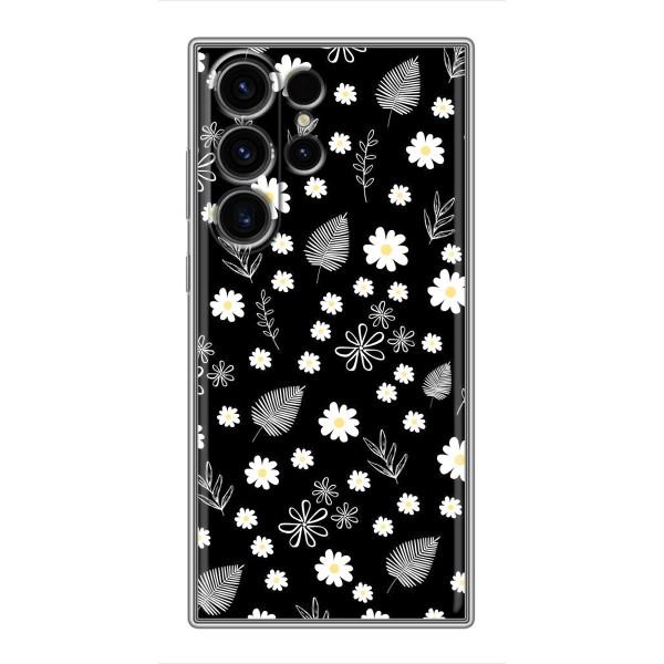 Чехлы с тематикой "ЦВЕТЫ" на Samsung Galaxy S23 Ultra – цветение на чорном