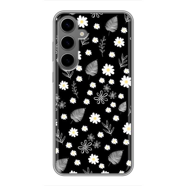 Чехлы с тематикой "ЦВЕТЫ" на Samsung Galaxy S24 Plus – цветение на чорном