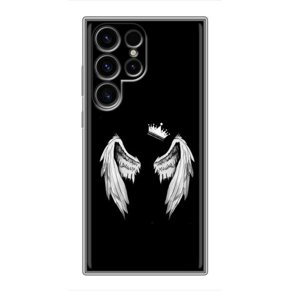 Чохол (Корона на чорному фоні) для Самсунг Галаксі С24 Ультра – Крила і корона