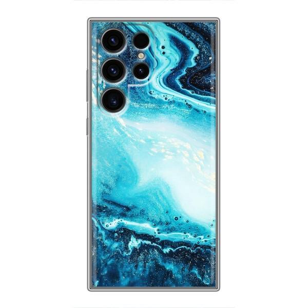 Мраморний чехол на Samsung Galaxy S24 Ultra (VPrint) – Блакитний мрамор