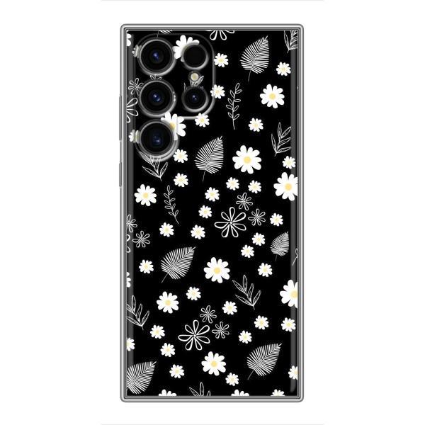 Чехлы с тематикой "ЦВЕТЫ" на Samsung Galaxy S24 Ultra – цветение на чорном