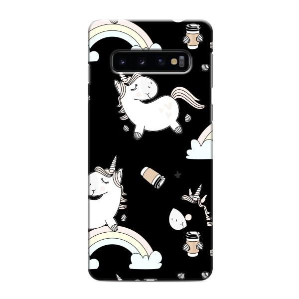 Чехол Unicorn на Samsung Galaxy S10e – Единорог с кофе