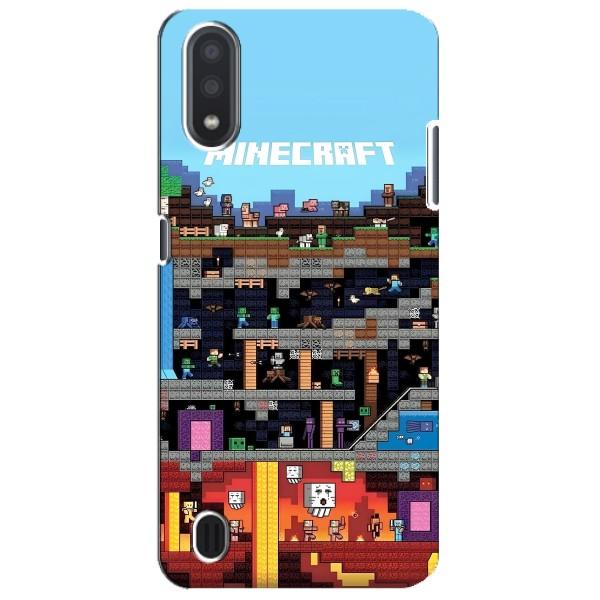 Чехол Майнкрафт на Sansung Galaxy M01 Core (A013F) (AlphaPrint) Minecraft – фон Minecraft