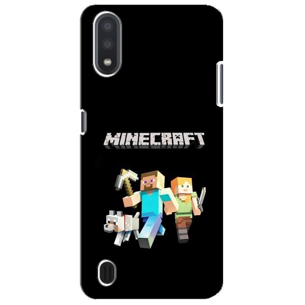 Чехол Майнкрафт на Sansung Galaxy M01 Core (A013F) (AlphaPrint) Minecraft – герои Minecraft