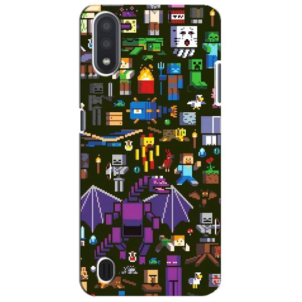 Чехол Майнкрафт на Sansung Galaxy M01 Core (A013F) (AlphaPrint) Minecraft – Коллаж Майнкрафт