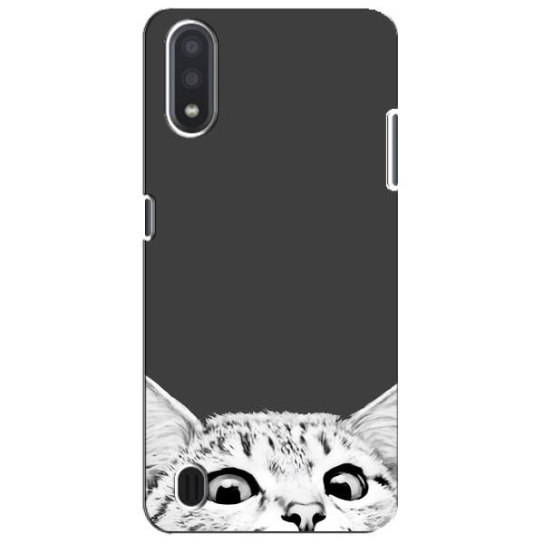 Чехол на Самсунг М01 Кор с Котами (VPrint) – Выглядывает кот