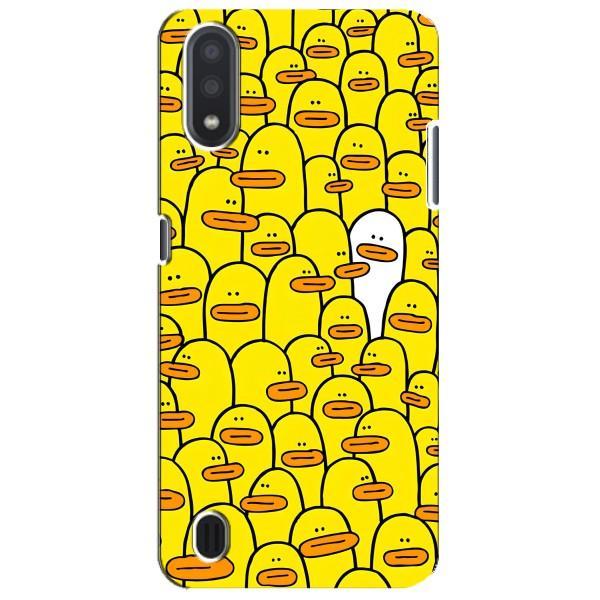 Чехол с принтом для Самсунг М01 Кор - (Прикольные) (AlphaPrint) – Белая уточка