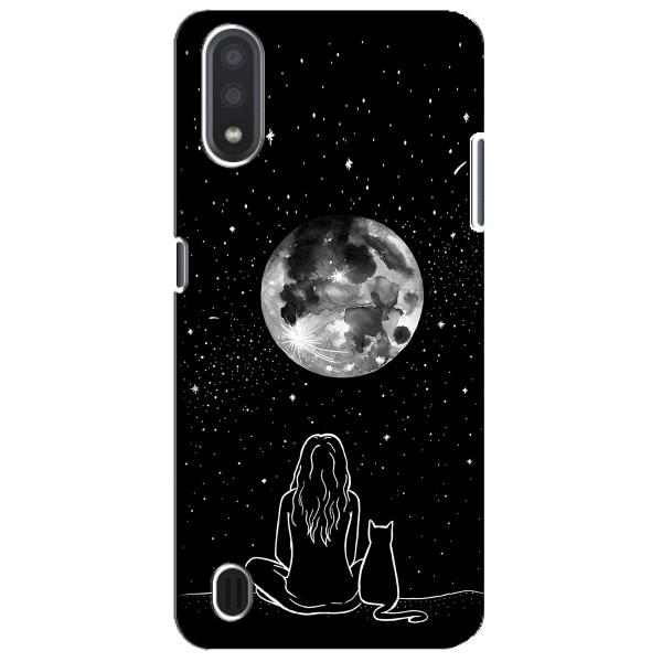 Чехол с рисунком кот на Sansung Galaxy M01 Core (A013F) – Девушка с котом