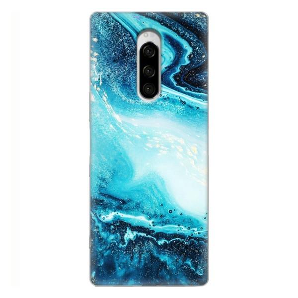Мраморний чехол на Sony Xperia 1 (VPrint) – Блакитний мрамор