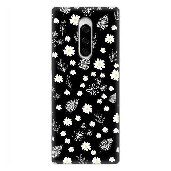 Чехлы с тематикой "ЦВЕТЫ" на Sony Xperia 1 – цветение на чорном
