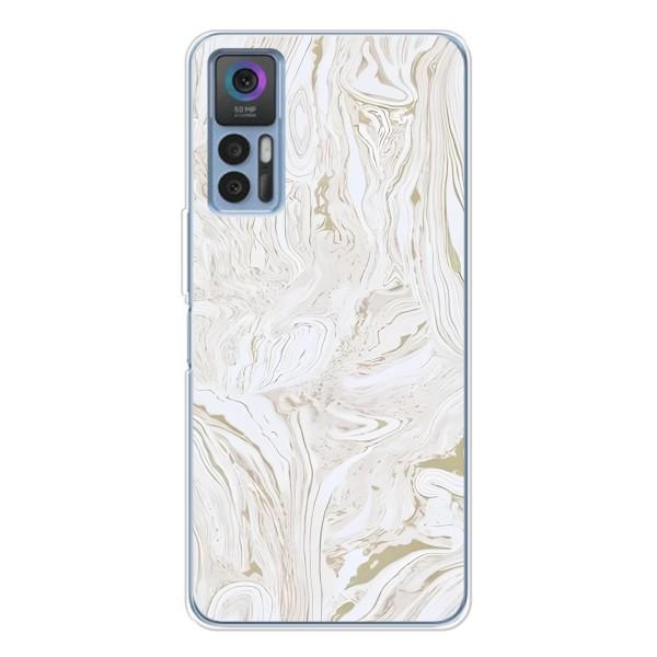 Мраморный чехол на TCL 30 Plus (VPrint) – Белый мрамор