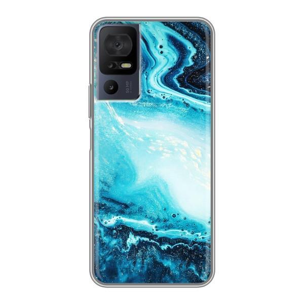 Мраморный чехол на TCL 40 SE (VPrint) – Голубой мрамор
