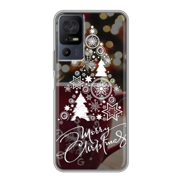 Рождественские Чехлы для TCL 40 SE (VPrint) – Елочка узорная