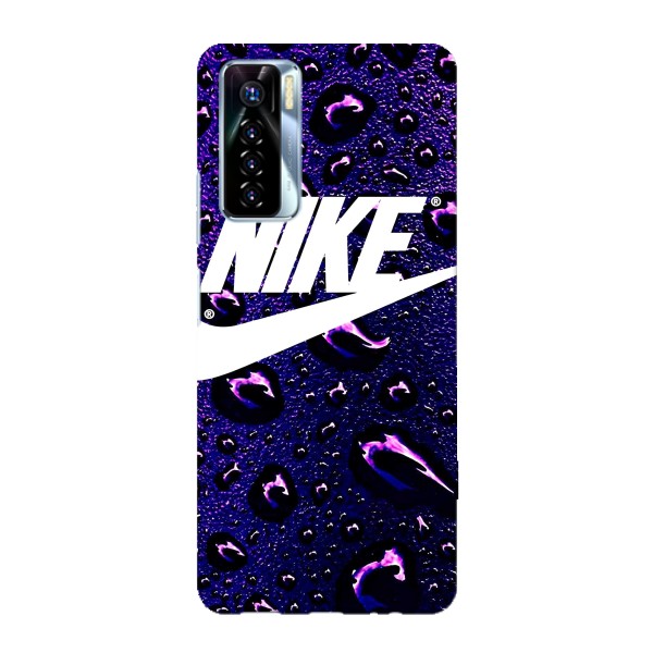 Чехол с логотипом Найк на TECNO Camon 17 Pro – Найк на фиолетовом