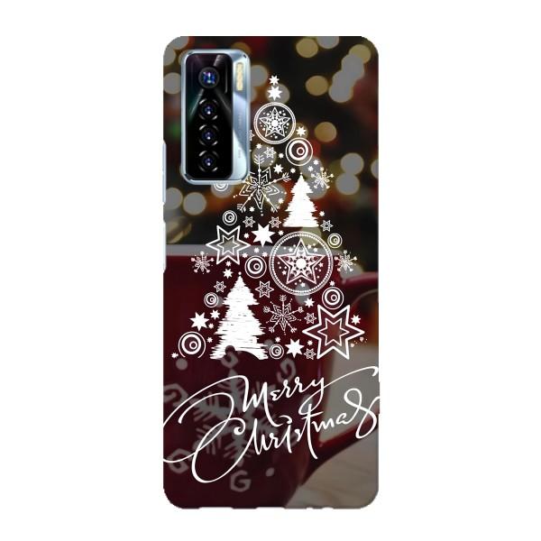 Рождественские Чехлы для TECNO Camon 17 Pro (VPrint) – Елочка узорная