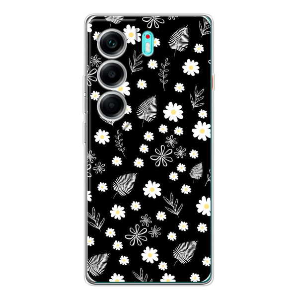 Чехлы с тематикой "ЦВЕТЫ" на TECNO Camon 40 – цветение на чорном