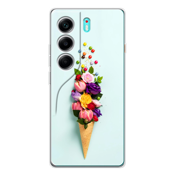 Чехлы с тематикой "ЦВЕТЫ" на TECNO Camon 40 – Цветок-мороженное