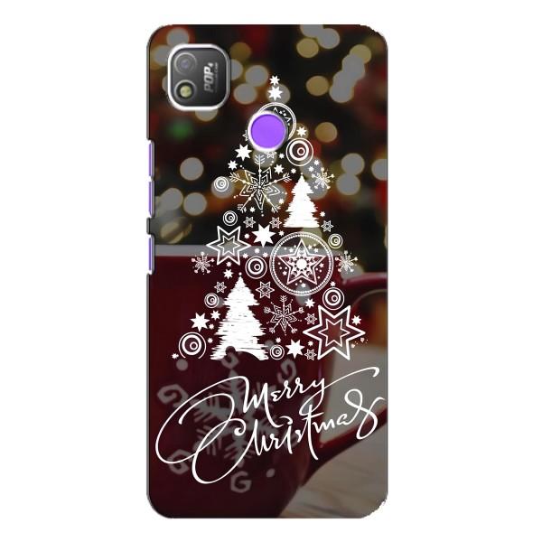 Різдвяні Чохли для TECNO POP 4 (VPrint) – Ялинка яскрава