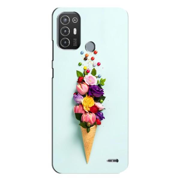 Чехлы с тематикой "ЦВЕТЫ" на TECNO Pop 6 Pro (BE8) – Цветок-мороженное