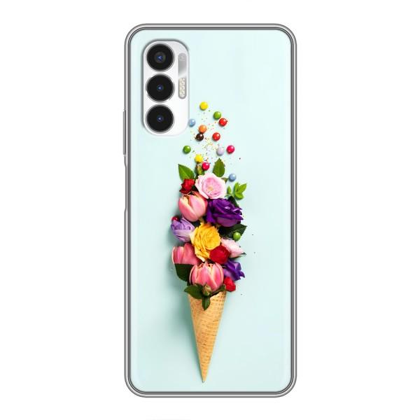 Чехлы с тематикой "ЦВЕТЫ" на Tecno POVA 3 (LF7n) – Цветок-мороженное