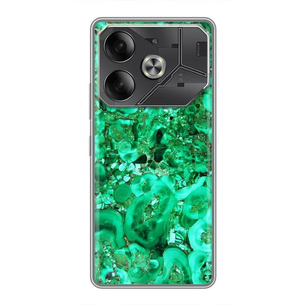 Мраморный чехол на Tecno Pova 6 (VPrint) – Салатный Мрамор