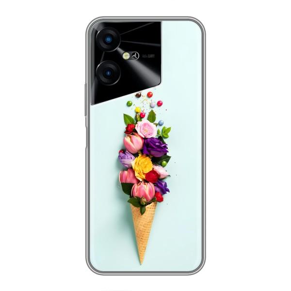 Чохли з тематикою "КВІТИ" на Tecno POVA Neo 3 – Квітка-морозиво