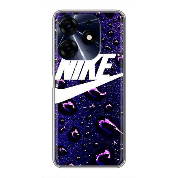 Чехол с логотипом Найк на TECNO Spark 10 Pro – Найк на фиолетовом