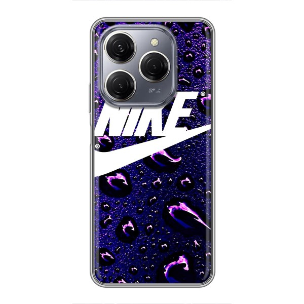 Чехол с логотипом Найк на TECNO Spark 20 Pro – Найк на фиолетовом